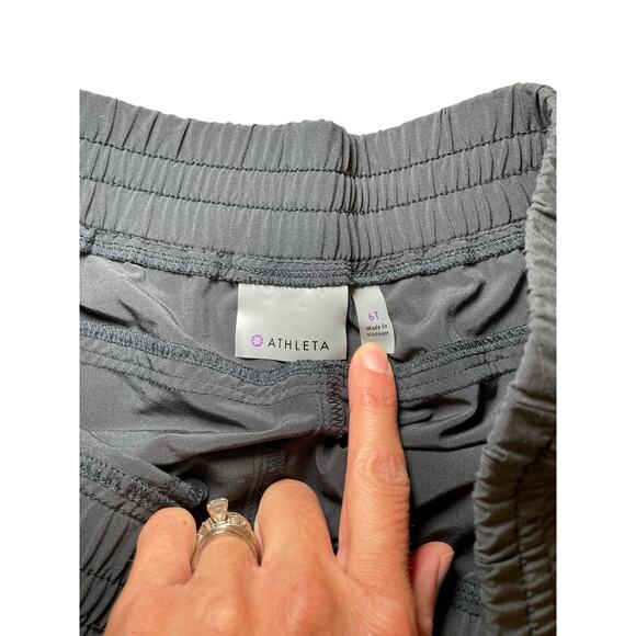 Athleta Women 6 Tall Grey Jogger Running Athletic Pants Drawstring Waist - Picture 4 of 7